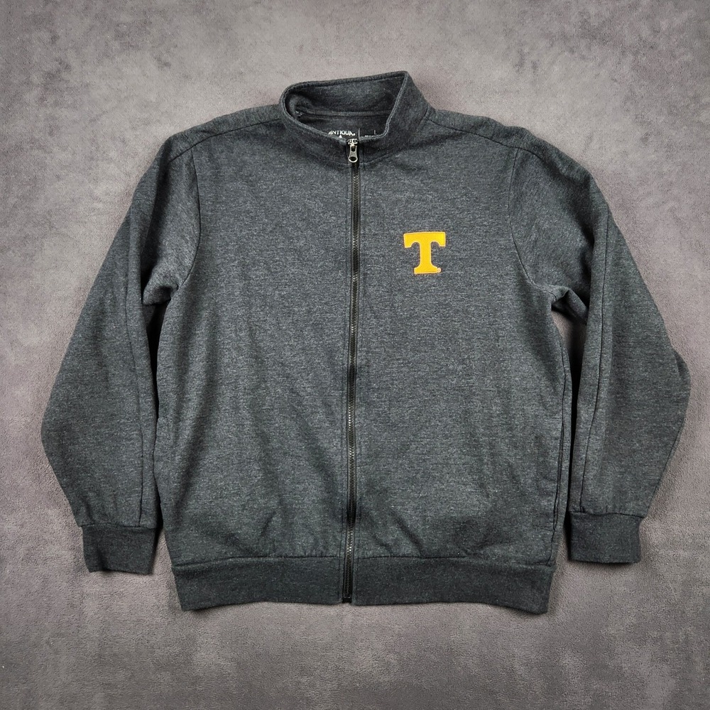 Tennessee Volunteers Antigua Sweatshirt Jacket Mens Large Charcoal Full Zip NCAA